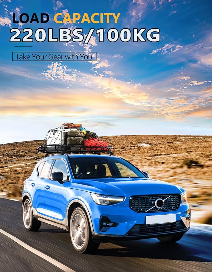 Tuyoung 220lbs Lockable Roof Rack Cross Bars Compatible with Volvo XC40 XC-40 2018-2026, Heavy Duty Aluminum Roof Rails Crossbars Cargo Bars Canoe Snowboard Rooftop Black Carrier Luggage