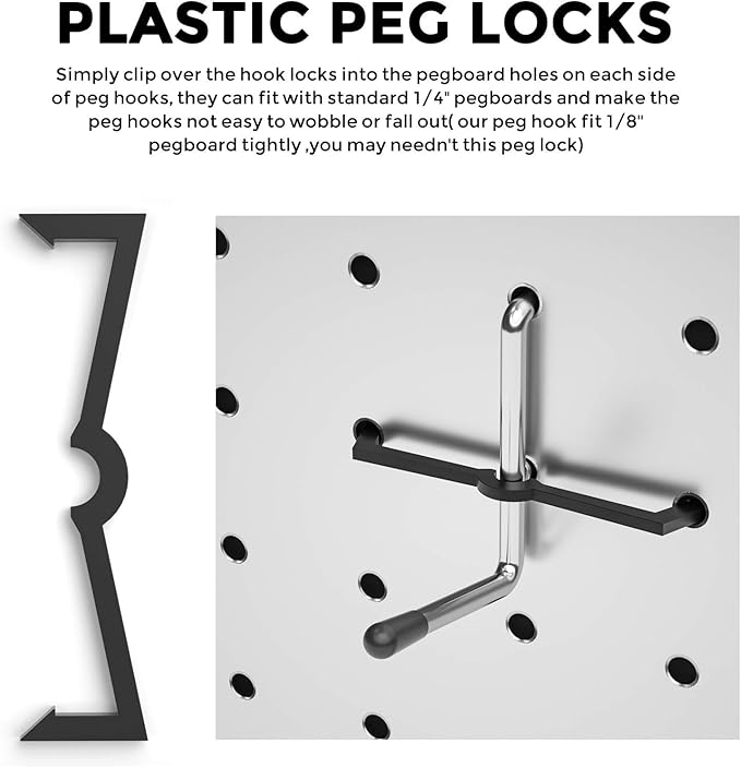 INCLY Pegboard Hooks Set for Hanging Tools, 206PCS Heavy Duty Peg Hook Hanger & Holder Fit 1/4 1/8 Inch Pegboard for Craft As