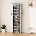 ROJASOP Shoe Rack with Covers 10 Tier Large Shoe Organizer Tall Shoe Closet Storage for 20-22 Pairs Shoe and Boot, Free Stand