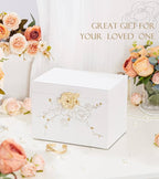 Enthralite Jewelry Box with Lock for Girls: Jewelry Organizer for Dresser - 3-Drawer Earrings Storage Girls Women Gift (White