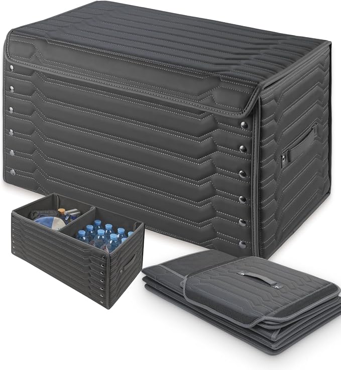 Owleys Car Trunk Organizer For Shoes - Storage Crate For SUV, Sedan Or Truck - Foldable Cargo Bin For Travel Gear & Sports