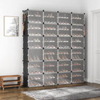 ROJASOP Shoe Storage Cabinet, 12-Tier Shoe Organizer 96 Pairs Extra Large Plastic Shoe Rack with Covers Portable Shoe Rack Or