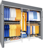 Ulif E12C Pro Heavy Duty Closet Organizer System，Freestanding Clothing Racks for Hanging Clothes，Adjustable Garment Rack 71"W