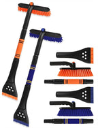 34" Extendable Ice Scrapers for Car Windshield 2-in-1 Snow Brush for Car Snow Scraper for Car Snow Scraper and Drush with Ergonomic Foam Grip for Cars, Trucks, SUVs with 360° Pivoting Brush Head Blue