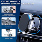 2 Pack Alloy Folding Magnetic Car Phone Holder,360° Rotation Magnetic Cell Phone Holder for Car [Super Strong Magnet] Bracket Magnetic Dashboard Phone Car Mount for All Smartphone (Silver+Black)