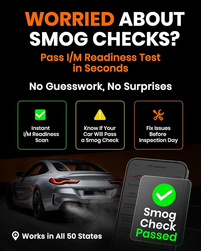 ANCEL BD310 OBD2 Scanner & Engine Code Reader - Advanced Battery Test, Trip Analysis, Performance Test, Bluetooth Diagnostic