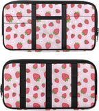 Pink Strawberry Car Sun Visor Organizer with Card Holder Car Visor Organizer Fashion Cars Accessories Easy to Store for Cars, SUVs & Trucks