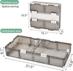 Kitstorack Plastic Under Bed Storage Containers,2 Pack Underbed Storage with Wheels,Foldable and Stackable Under Bed Organize