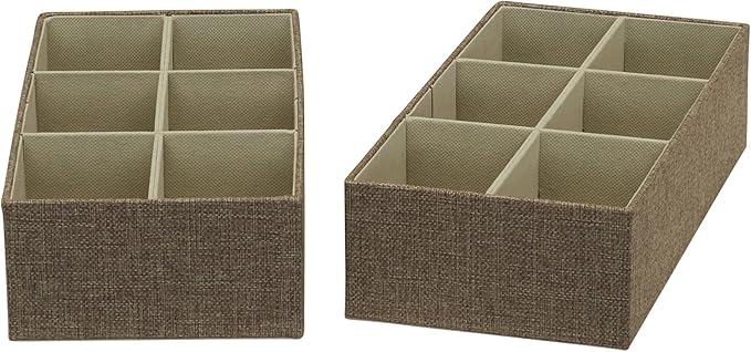 Household Essentials 3 Piece Starter Set, Latte Drawer Organizer, 3 Count (Pack of 2), Brown