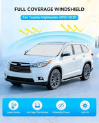 8pcs Thicken Full Car Window Shades for Toyota Highlander 2015-2020，Accessories, Reflective Windshield Sunshade Window Covers for Side Rear,UV Block and Blackout Privacy for Camping
