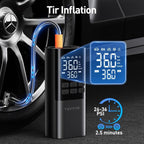Tire Inflator Portable Air Compressor - Air Pump for Car Tires,Portable for Car with Pressure Gauge,Tire Inflator with LED Light, for Bike,Motorcycle, Balls