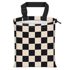 Car Trash Bag Large Hanging Can for Back of Seat, Cute Waterproof Car Garbage Bag for Vehicle, Travelling, Outdoor Cute Black Beige Plaid