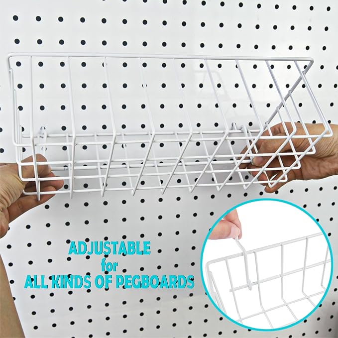 G.CORE Peg Board Organizer 21 Pack, Pegboard Accessories with Baskets Cups Hooks - 1/8" & 1/4" Peg Board Wall Tool Organizers
