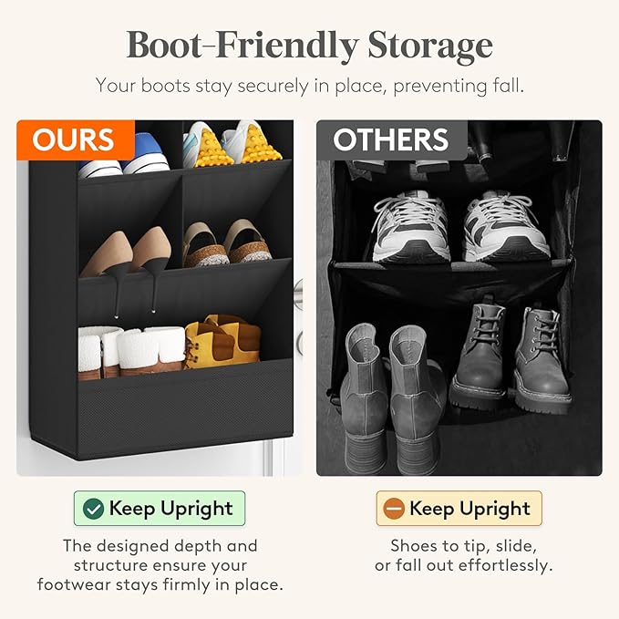 Lifewit 6 Tier Over the Door Shoe Organizer with 11 Large Deep Pockets, Fabric Hanging Shoes Shelf for Closet, Dorm Storage, 