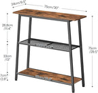 HOOBRO Floating Shelf and Console Table Bundle, Wall Mounted Shelf Set of 2, Small Entryway Table with Storage Shelves, BF80B