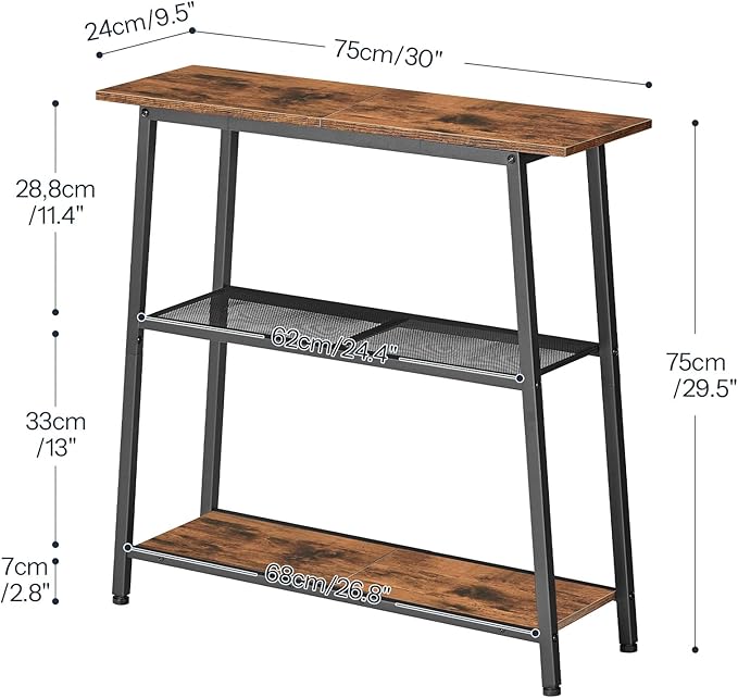 HOOBRO Wall Shelf and Console Table Bundle, 2 Pack Floating Shelves Wall Mounted, Small Entryway Table with Storage Shelves, 
