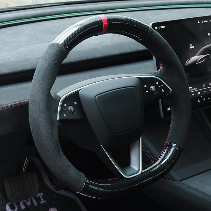 MEWANT DIY Stitching Steering Wheel Cover Wrap for Tesla Model 3 Highland 2023-2025/Model Y 2025 Highland for Tesla Model 3/Model Y Accessories