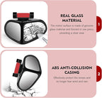 2 PCS Car Blind Spot Mirrors, Dual-sided Wide Angle Rearview Auxiliary with 360 Degree Adjustment, ABS Anti-collision Housing and HD Glass Design, Snap-on and Adhesive Mounting Mirror (Black)