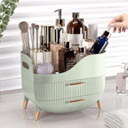 Pajiriona Makeup Organizer with Drawers, Green Skincare Organizer for Vanity, Storage Box with Handle, Large Cosmetic Display