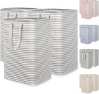 Lifewit 3 Pack Laundry Basket 80L Each, Collapsible Clothes Hamper with Reinforced Handles, Freestanding Waterproof Design fo