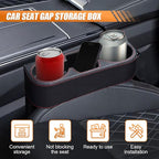 Car Cup Holder, PU Leather Car Seat Gap Filler Organizer Cup Drink Holder, Multifunctional Coin Bucket Cell Mobile Phone Hold