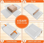 WOWBOX Sheet Organizers and Storage,Closet Bed Sheet Organizer Under Bed Storage and Organization with Label Cards & Clear Wi