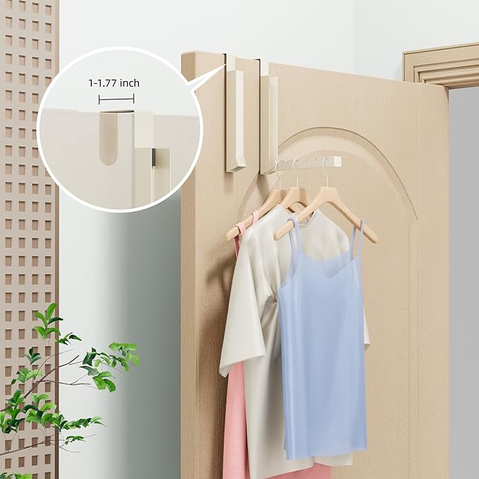 BAKON Over The Door Hanger Folding Clothes Drying Rack, Folding Hanging Coat Rack for Indoor Laundry Room Compact Small Space