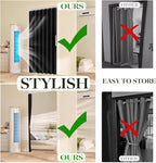 Jilron 100% Blackout Fabric Folding Door Curtain with Magnetic Closure - Accordion Style for Sliding Doors, Closets,Wardrobe 