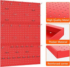TORACK 3 PCS Metal Pegboard Panels(12x24 inch) for Wall Garage Tools Storage Pegboard System for Workbench, Modular Peg Board