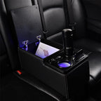 Coverado Car Center Console, Universal Rear Bench Seat Console, Back Seat Car Organizer, Automotive Center Console with Cup Holder & Phone Holder, Central Armrest Box (Update, Black)