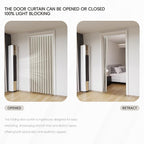 Jilron Accordian Door Curtain, 100% Blackout Folding Magnetic Doorway Curtains,Linen Style Closet Doors,for Room Divider,Priv