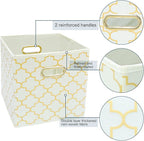 Fabric storage bins Cubes, Fabric Cube Organizer with Handle, Foldable Cube Bins for Cloth or Accessary Storage, 11x11x11, Se