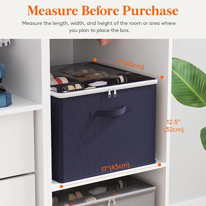 Lifewit Shoe Storage Organizer for Closet, Fabric Large Shoe Box Storage Containers with Clear Cover, Foldable Bins for Boots
