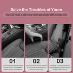 Car Seat Gap Filler 2 Pack, Auto Seat Side Gap Filler Organizer with Storage Slot & Hook, 3 in 1 Carseat Gap Spacer Plug Strip Universal Fit Car SUV Truck Fill The Gap Between Seats & Console, Black