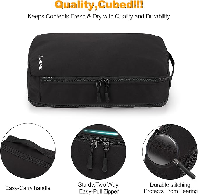 8 Set Compression Packing Cubes for Travel, Waterproof Luggage Organizers, Suitcase Organizer Set for Carry-On & Checked Bagg
