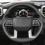 MEWANT Hand Stitch Black Genuine Leather Steering Wheel Cover Wrap for Toyota Tacoma 2024 Tundra 2022-2024 Sequoia 2024