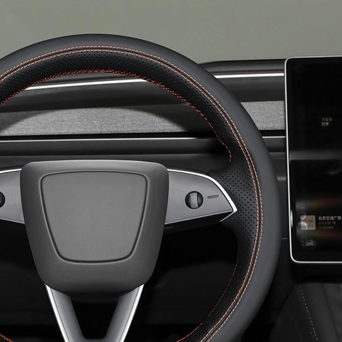 MEWANT DIY Stitching 3D Style Steering Wheel Cover Wrap for Tesla Model 3 Highland 2023-2025/Model Y 2025 Highland for Tesla Model 3/Model Y Accessories(3D Style)