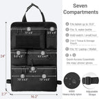 Tactical Seat Back Organizer - Heavy Duty MOLLE Panel Organizer with Multiple Pockets & Hook Loop Panel for EDC Gear, Road Trip Essentials, Universal Fit for Car SUV Truck Jeep Ford(Black)