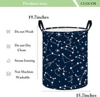 CLOCOR Large Blue Round Laundry Hamper,Kids Toy Storage Basket,Baby Dirty Clothes Nursery Hamper for Boys and Girls,Bedroom,B