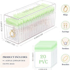 HOMEHIVE Acrylic Jewelry Box Organizer, Clear Jewelry Organizer Holder with 20 Portable Anti Tarnish Jewelry bags, Travel Jew