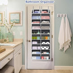 Heavy Duty Over The Door Organizer 5 Tiers, Extra Large Behind Door Storage of 10 Big Front & 10 Mesh Pockets, 80lb Weight Ca