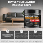Leather Recoloring Balm - Scratch Repair & Color Restore Kit for Faded Leather, Leather Couch & Car Seats - 10OZ Leather Rest