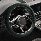 Suede Steering Wheel Cover with Upgraded Silicone Inner Ring, Breathable, Anti-Slip, Leather Universal 14.5 to 15 Inch Steeri
