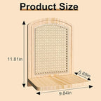 Rattan Shelf Set of 2, 9.8''Natural Wood Rattan Shelf with Wicker Decor, Boho Wall Decor Small Floating Shelves for Plant Fig