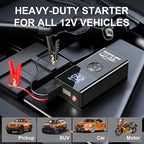 Jump Starter with Air Compressor, 8000A 180PSI, Portable Car Battery Jump Starter (All Gas/12L Diesel) 12V Automobile Jump