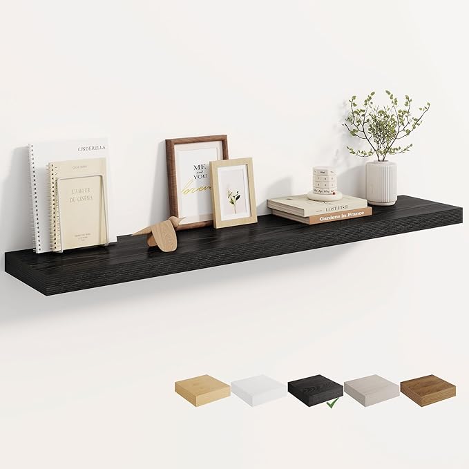 Dreamland 48 Inches Floating Shelves for Wall, 8" Deep Long Floating Shelves Set of 1, Large Display & Storage Shelf, Wall Sh