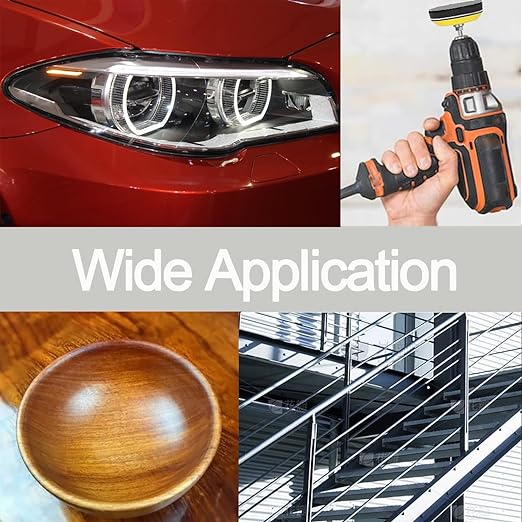 3 Inch Sanding Disc Car Headlight Restoration Kit, 120 Pcs Hook and Loop Wet Dry Sandpaper 60 to 10000 Grits Drill Polishing 