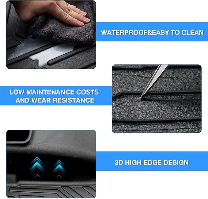 KUST Floor Mats for 2020-2025 2026 Toyota Corolla (Not for Corolla Cross) All Weather TPE Rubber Liner Custom Fit 2 Row Seat Carpet 3D Front Rear Black 3PCS