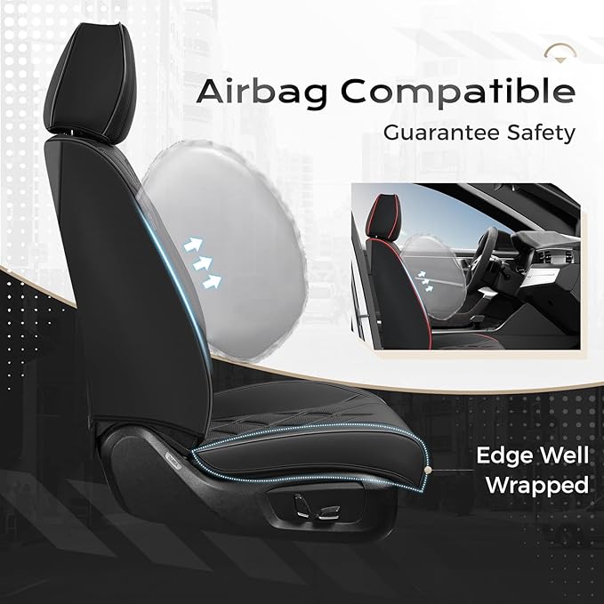 Coverado Car Seat Covers, Front Covers for Cars, Car Seat Cover Front Seats, Automotive Seat Cover, Waterproof, Leather Car S