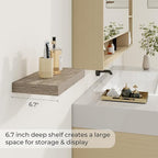 Dreamland 16 Inches Floating Shelves for Wall,6.7 Inch Deep Floating Shelves Set of 2, Large Display & Storage Shelf, Wall Sh